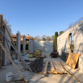 Foto di cantiere del progetto strutturale seguito dallo studio ORIGINE Ingegneria per una villa a Padova